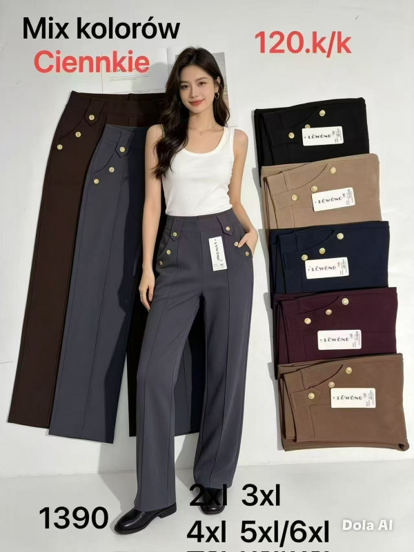 Spodnie damskie Roz 2XL-6XL, Mix Kolor Paczka 12 szt